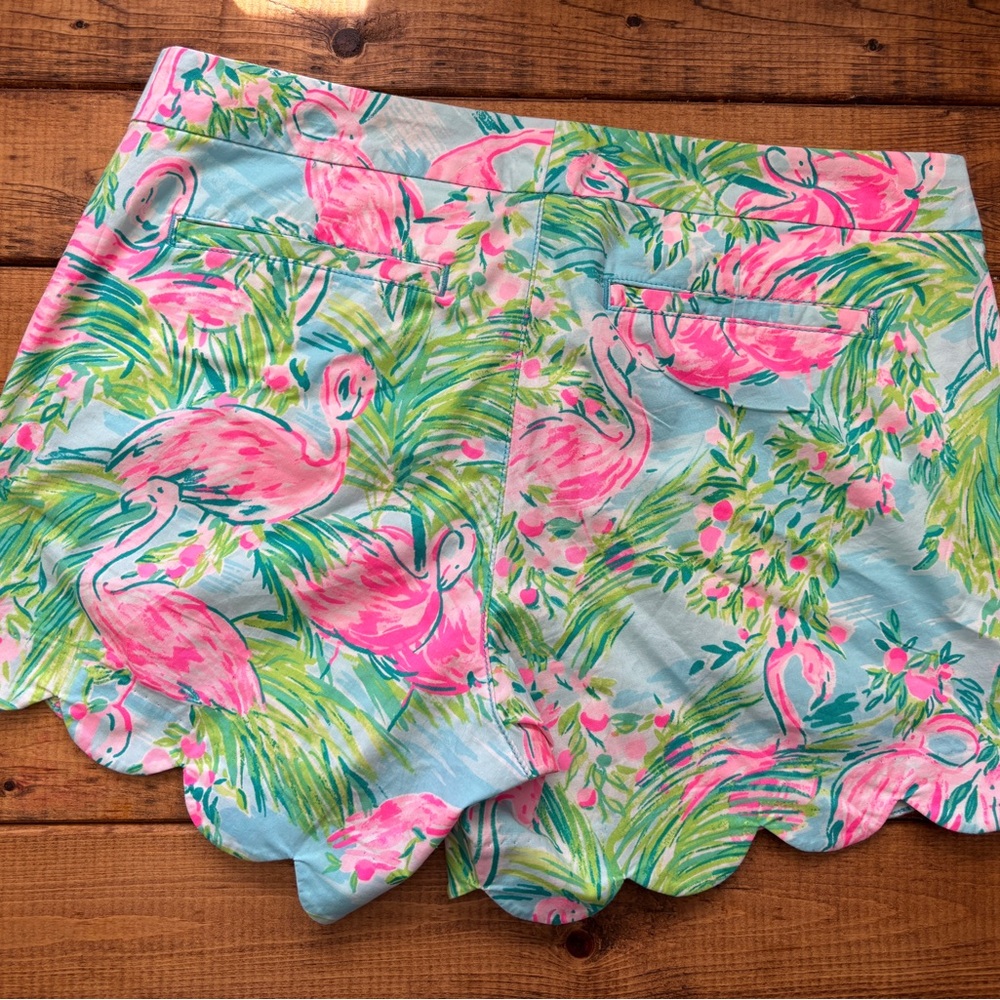 Lilly Pulitzer Women's Flamingo Print High Waist Shorts - Picture 2 of 2